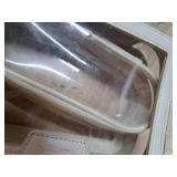 Soimeat Travel Clear Makeup Bag with Makeup Brush Bag, Leather Makeup Case Toiletry Bag, Portable Cosmetic Bag Case, Transparent Waterproof Cosmetic Organizer Storage Bag for Women, Medium, Off-White