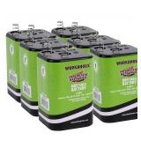 Interstate Batteries 6V HD Lantern Flashlight Battery (6-Pack) 6 Volt 7000 mAH Square Shape Beam Light (Spring Terminals) Camping, Hiking, Household, Lamps, Outdoors (DRY1403)