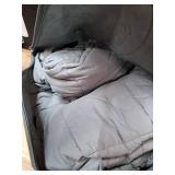 Mr. Sandman Weighted Blanket for Adults Queen Size 15 lbs, Soft Cooling Heavy Minky Blanket for Sleep, Washable Throw Blanket with Glass Beads, 60 x 80 Inches, Grey