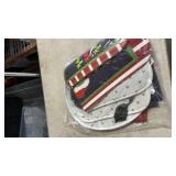 BIVIPO Christmas Bathroom Set 4-Piece, Holiday Shower Curtain with Hooks, Non-Slip Bath Mat, Toilet Lid Cover & U-Shaped Rug, Festive Bathroom Decor, 72x72 Inches