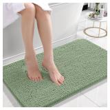 OLANLY Bathroom Rugs 24x16, Extra Soft Absorbent Chenille Bath Rugs, Rubber Backing Quick Dry, Machine Washable Bath Mats for Bathroom Floor, Tub and Shower, Home Decor Accessories, Sage Green
