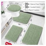 OLANLY Bathroom Rugs 24x16, Extra Soft Absorbent Chenille Bath Rugs, Rubber Backing Quick Dry, Machine Washable Bath Mats for Bathroom Floor, Tub and Shower, Home Decor Accessories, Sage Green