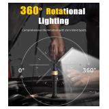 HOTLIGH Rechargeable Work Light - 5000mAh Magnetic Flashlight with 360Â° Rotate Foldable Design, 1200 Lumens Led Work Light, 3 Lighting Modes Mechanic Light for Car Repairing/Emergency