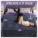 Tisancy Love Waterproof Gray and Purple Bed Blanket 80