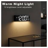 JALL 16\" Large Digital Wall Mount Clock, Count Down Timer, Alarm, Big LED, 8 RGB Color, DST, Temperature for Living Room Classroom Desk, Xmas, Birthday Gift for Senior Mom Dad (Black, 16 inches)