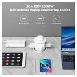 Pop Up Countertop Outlet with 15W Wireless Charger,Pop up Outlet,Max 20W USB Power Delivery,Free 3.94\"ï¼100mmï¼ Hole Opener,Pop Up Electrical Outlet with 4 Outlets 15A, 2 USB Ports for Home O