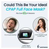 Replacement Full Face CPAP Mask Headgear Set for ResMed Airtouch F20 & Airfit F20, Highlights Optimizest Comfort with Rapid-Resilience Blue Memory Foam - F20 Mask Large Accessories Supplies (No Elbow)