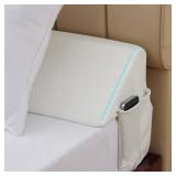 Bedluxe Queen Bed Wedge Pillow for Headboard, Wedge Pillow Headboard, Pillow Wedge for Headboard Gap, Bed Gap Filler- Fill The Gap (0-7\") Between Headboard and Mattress (Air-Layer White, 60\"x10\"x6\