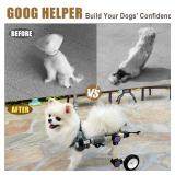 LetPetRun Adjustable Dog Wheelchair for Back Legs Mobility Support Lightweight Pet Wheelchair for Disabled Hind Legs Walking Stable Dog Cart for Pets, XX-Small White