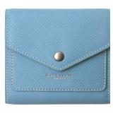 Borgasets Small Wallet for Women Genuine Leather RFID Blocking Card Holder Organizer Pocket Compact Bifold Ladies Mini Purse (Haze Blue)