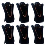 Codant 14 Inch Tall Black Velvet Necklace & Earing Display Stands for selling, Foldable Jewelry Display Stands for Shows.(set of 6)