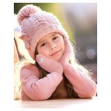 Geyoga 3 Pair Kids Fingerless Gloves for Girls Winter Warm Convertible Flip Top Gloves Heart Half Finger Mitten for Toddler(Black, Pink, White,5-10 Years)