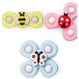 LiKee Strong Suction Cup Fidget Rotating Sensory Bath Toys for Baby Christmas Stocking Stuffers, Airplane Car Travel Table & Window Toys for Toddler Boys and Girls, 10+ Months