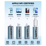 MFi Certified Flash Drive 256GB for iPhone Thumb Drive Photo Stick, High Speed USB Memory Stick iPhone Flash Drive for Photos Videos, External Storage Jump Drive for iPhone/iPad/Android/PC (Blue)