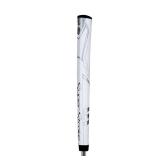 SuperStroke Zenergy 1.0PT Golf Putter Grip with No Taper Enhanced SPYNE Technology, New Multi-Zone Texturing and Tech-Port, White/Silver