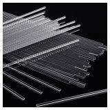 Vicenpal 120 Pcs 12 Inch Clear Acrylic Rods 3mm Diameter Round Acrylic Dowel Rods for DIY Crafts Party Decorations Gardening