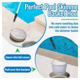 ORAPXI Pool Skimmer Hook Skimmer Basket Pole Collapsible Hook with Handle 39.7 Inch Pool Lid Basket Lift Tool Cleaning Tool Suitable for Baskets with Handle