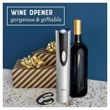 Oster Cordless Electric Wine Bottle Opener with Foil Cutter, Silver