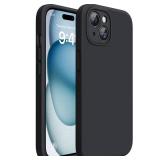 Miracase Compatible with iPhone 15 Case, [Soft Anti-Scratch Microfiber Lining], Liquid Silicone Case Gel Rubber Shockproof Drop Protection Phone Case for iPhone 15 (Black)
