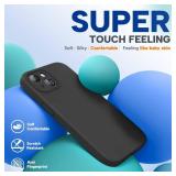 Miracase Compatible with iPhone 15 Case, [Soft Anti-Scratch Microfiber Lining], Liquid Silicone Case Gel Rubber Shockproof Drop Protection Phone Case for iPhone 15 (Black)