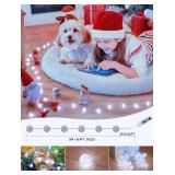BEEWIN Upgrade Globe String Lights,10FT 30 LED USB Fairy Lights,8 Modes Crystal Crackle Ball Lights,Waterproof Decorative Christmas Lights for Indoor,Outdoor,Bedroom,Classroom,Wedding,Party,White