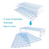 50Pcs 10ml Clear Plastic Test Tubes with Rack,16 x 100mm Tube with Caps and 50 Holes Tubes Rack,Test Tube Set for Scientific Experiments,Candy,Beads,Liquid Storage,Party Decor