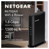 NETGEAR 4-Stream WiFi 6 Router (R6700AX) â Router Only, AX1800 Wireless Speed (Up to 1.8 Gbps), Covers up to 1,500 sq. ft., 20 Devices â Free Expert Help