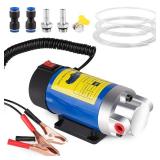 Oil Extractor Pump 12V 100W, Ultra-Quiet Fluid Transfer Pump for Engine Oil, Transmission Fluid, Gear Oil Change - Self-Priming Oil Change Pump for Car, Boat, Motorcycle, Mower, RV (3 Hoses+Adapters)