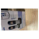 Panasonic Compact Cordless Phone with DECT 6.0, 1.6\" Amber LCD and Illuminated HS Keypad, Call Block, Caller ID, Multiple Display Languages - 2 Handset - KX-TGB812S (Black/Silver)