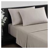 Vera Wang - Queen Sheet Set, Luxury Sateen Cotton Bedding, 800 Thread Count, Soft & Smooth Bedding Set (Beige, King)