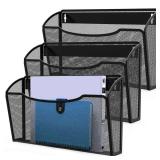 MINDEPOT Wall File Organizer,Hanging Wall Mounted File Folder Binder Holder Mail Organizer for Office,Home and School Supplies