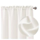 Chyhomenyc Bedroom Curtains 63 Inch Length 2 Panels, Faux Linen Textured Light Filtering Soft Airy Yellowish Window Treatment Drapes for Living Room, Each 40Wx63L, Each 40Wx63 L, Creamï¼prev. Ivor