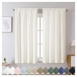 Chyhomenyc Bedroom Curtains 63 Inch Length 2 Panels, Faux Linen Textured Light Filtering Soft Airy Yellowish Window Treatment Drapes for Living Room, Each 40Wx63L, Each 40Wx63 L, Creamï¼prev. Ivor