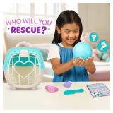 SCRUFFALUVS Blue Surprise Pet, Mystery Plush Toys, Stuffed Animals, Wash to Reveal 1 of 3 Rescue Pets: Puppy, Bunny, or Kitty - Includes 8.7\" Deluxe Pet Carrier - Styles May Vary