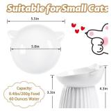 Wellbro Ceramic Raised Cat Bowlï¼Tilted Raised Cat Bowl Anti Vomit Cat Bowls for Indoor Cats Whisker Friendly Pet Feeder for Cats Puppies, Microwave and Dishwasher Safe