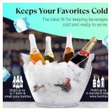 Large Ice Bucket for Parties, 8L Drink Bin, Clear Champagne Bucket, Mimosa Bar Supplies, Wine Bucket Chiller for Parties, Party Beverage Tub, Holds 2-4 Standard Sized Wine or Champagne bottles on ice.