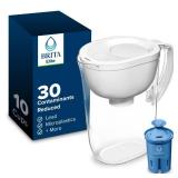Brita Water Pitcher, Everyday Elite Filter, Removes 99% of Lead, Includes 1 Filter, 10-Cup Capacity, White