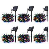 [6 Pack] Solar String Lights Multicolored, 236 FT 600 LED Solar Twinkle Light Outdoor with 8 Modes & Memory Function, Solar Christmas Lights Waterproof Chrismas Lights for Xmas Tree Party Decorations