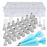 Kootek 42pcs Piping Bags and Tips Set, Cake Decorating Supplies Kits for Baking with 36 Numbered Frosting Icing Tips, 2 Reusable Pastry Bags, Easy Carry Storage Box and Other Baking Tools