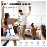 AIKELA Induction Speaker for iPhone Android, Christmas Birthday Gifts for Men Women, Cell Phone Stand with Wireless Bluetooth Speaker with HD Sound Rechargeable (White)