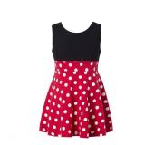 Girls Minnie Princess Dresses Mini for Girls Minnie Costume Baby Girl Dress Polka Dot Dress (Red, 5-6)