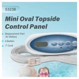 Bzumperyz 53238 Mini Oval Topside Control Panel Replace for Balboa Fit for Heat Jacket System, 4 Buttons, 7-feet Cord with Phone Jack Connector