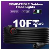 Outdoor 10FT Flood Lights Extension Cordï¼4Pin Waterproof Connectorï¼Extend Your for Go-vee Outdoor Flood Lights 2 H7058 H7057 - Weatherproof