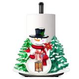 Christmas Paper Towel Holder Countertop with Xmas Snowman for Christmas Decorations Indoor Kitchen & Bathroom Decor Large Metal Towel Holders