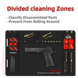 TACNATURS Pistol Gun Cleaning Mat, Magnetic Anti-Slip Rubberized Mat with Organizer Parts Tray