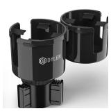 DYLEN Car Cup Holder Expander, 2 in 1 Cup Holder Adapter Extender for Car with Expandable Insert, Fits Yeti, Hydroflask and Other Large Water Bottles & Mugs in 2.2\"-4.6\" (10-46oz)