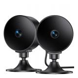 Elelink Indoor Security Camera 2K 3MP, Motion & Sound Detection, Real-Time Alerts, Two-Way Audio, Works with Alexa & Google Assistant, Home Security Camera with 256GB SD & Cloud Storage, Black, 2.4GHz