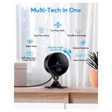 Elelink Indoor Security Camera 2K 3MP, Motion & Sound Detection, Real-Time Alerts, Two-Way Audio, Works with Alexa & Google Assistant, Home Security Camera with 256GB SD & Cloud Storage, Black, 2.4GHz