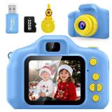 Desuccus Kids Camera Toys Christmas Birthday Gifts for Boys and Girls Kids Toys 3 4 5 6 7 8 9 Year Old HD Digital Video Camera for Toddler with 32GB SD Card (Blue)
