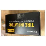 Inzeetor 150 PSI Tire Inflator Portable Air Compressor, 12V DC Auto Shutoff Air Pump with Digital Pressure Gauge and Emergency LED Light for Car Tires, Bicycle & Balloons, Black